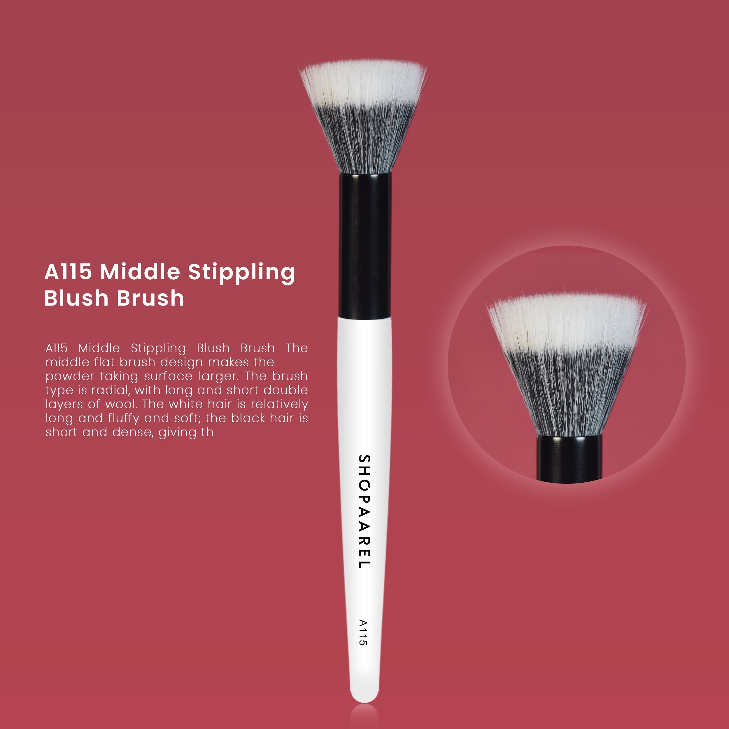 A115 Middle Stippling Blush Brush