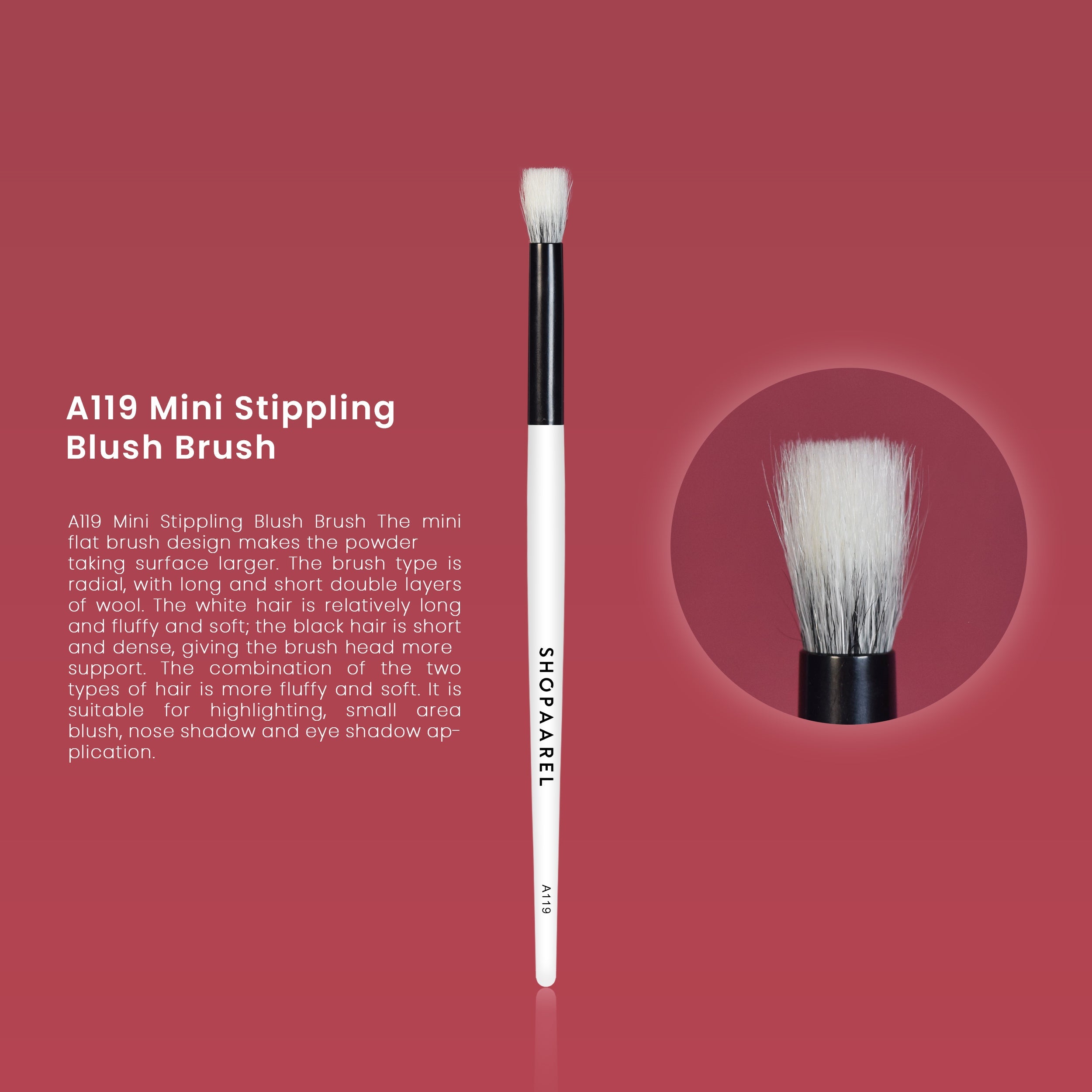 A119 Mini Stippling Blush Brush